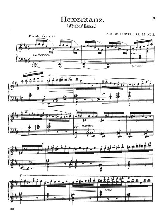 MacDowell【Witches Dance Op. 17, No. 2】for Piano