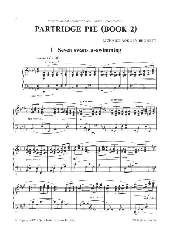 Richard Rodney Bennett: Partridge Pie Book 2 for Piano